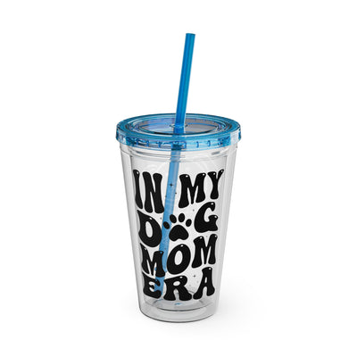 "IN MY DOG MOM ERA" Sunsplash Tumbler with Straw, 16oz: 40%OFF on the second PURCHASED