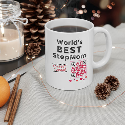 HEARTFELT STEPMOM APPRECIATION Ceramic Mug, 11oz with Bonus message for her!