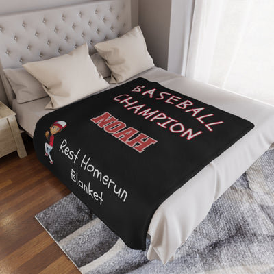 Personalizable Plush Blanket: BASEBALL CHAMPION REST HOMERUN BLANKET - 50x60in