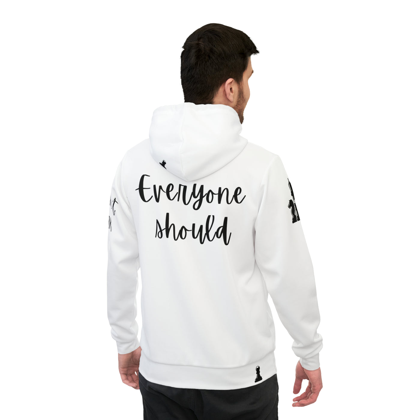 CHESS VIBES White Unisex Athletic Hoodie (AOP)