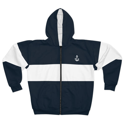 MARITIME ANCHOR  Unisex Zip Hoodie (AOP)
