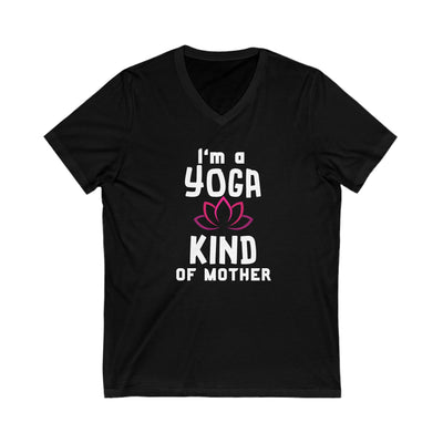 YOGA MOM VIBES Jersey Short Sleeve V-Neck Tee