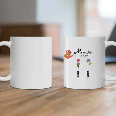 MOM'S GARDEN Ceramic Mug, Personalizable
