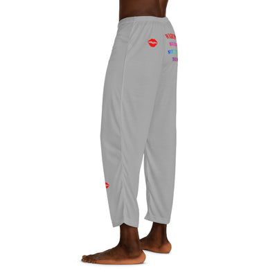 SPONTANEOUS WARNING LOVE Men's Pajama Pants (AOP)