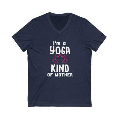 YOGA MOM VIBES Jersey Short Sleeve V-Neck Tee