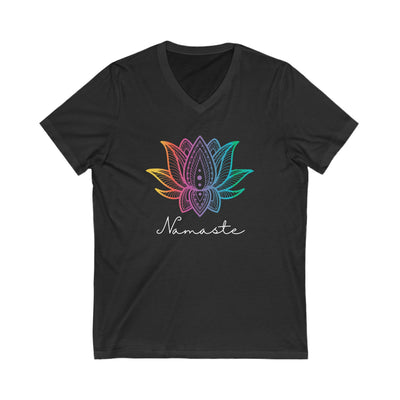 LOTUS NAMASTE Jersey Short Sleeve V-Neck Tee