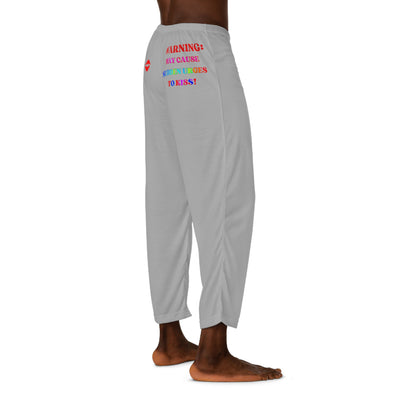 SPONTANEOUS WARNING LOVE Men's Pajama Pants (AOP)