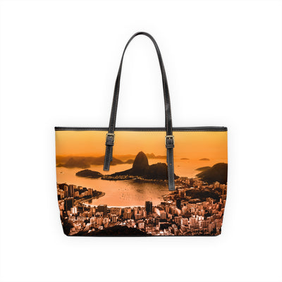 SUNSET OF COPACABANA PU Leather Shoulder Weekender Tote Bag