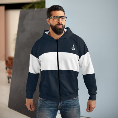 MARITIME ANCHOR  Unisex Zip Hoodie (AOP)
