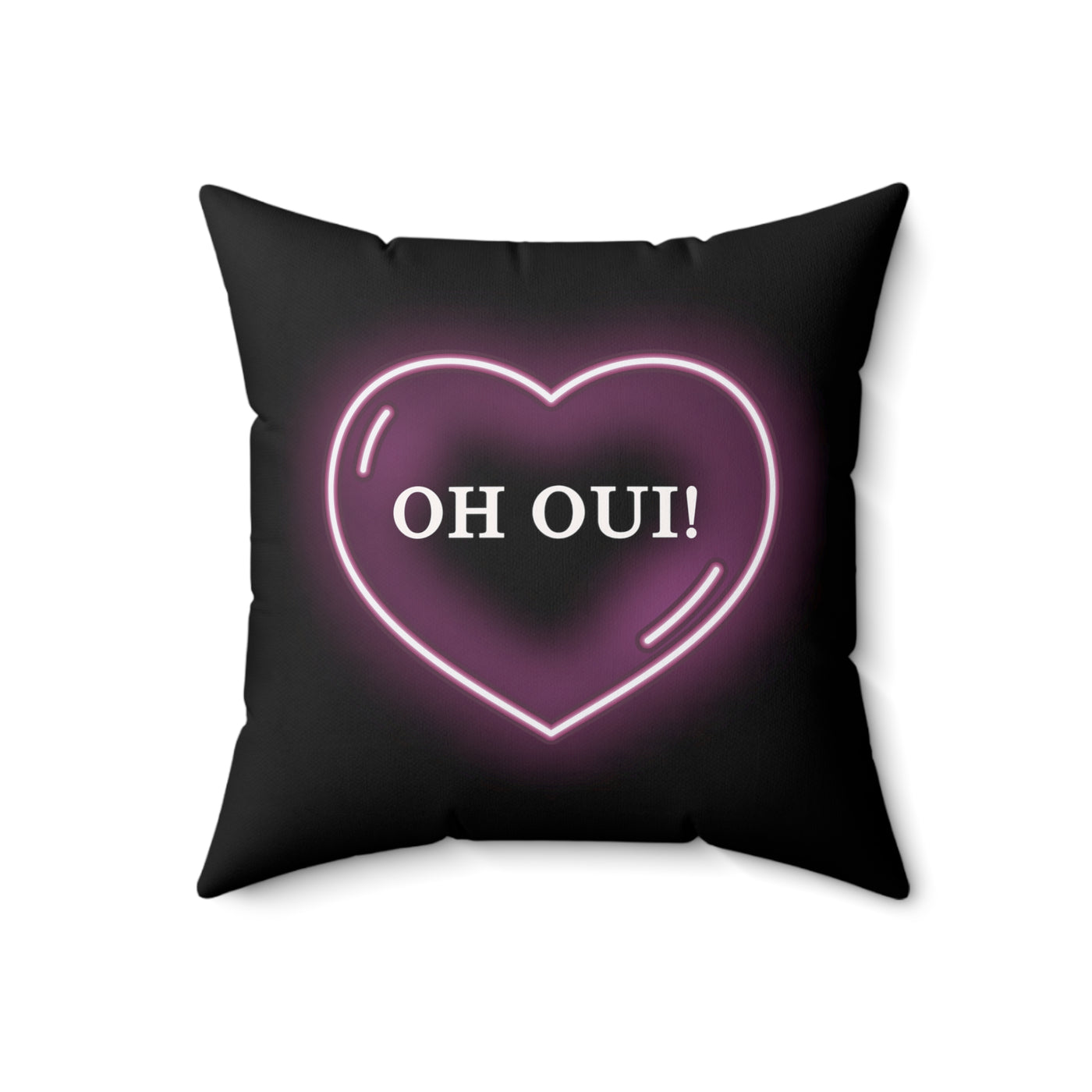 Love Mood Fantasy OH OUI! or AH NON! Spun Polyester Square Pillow