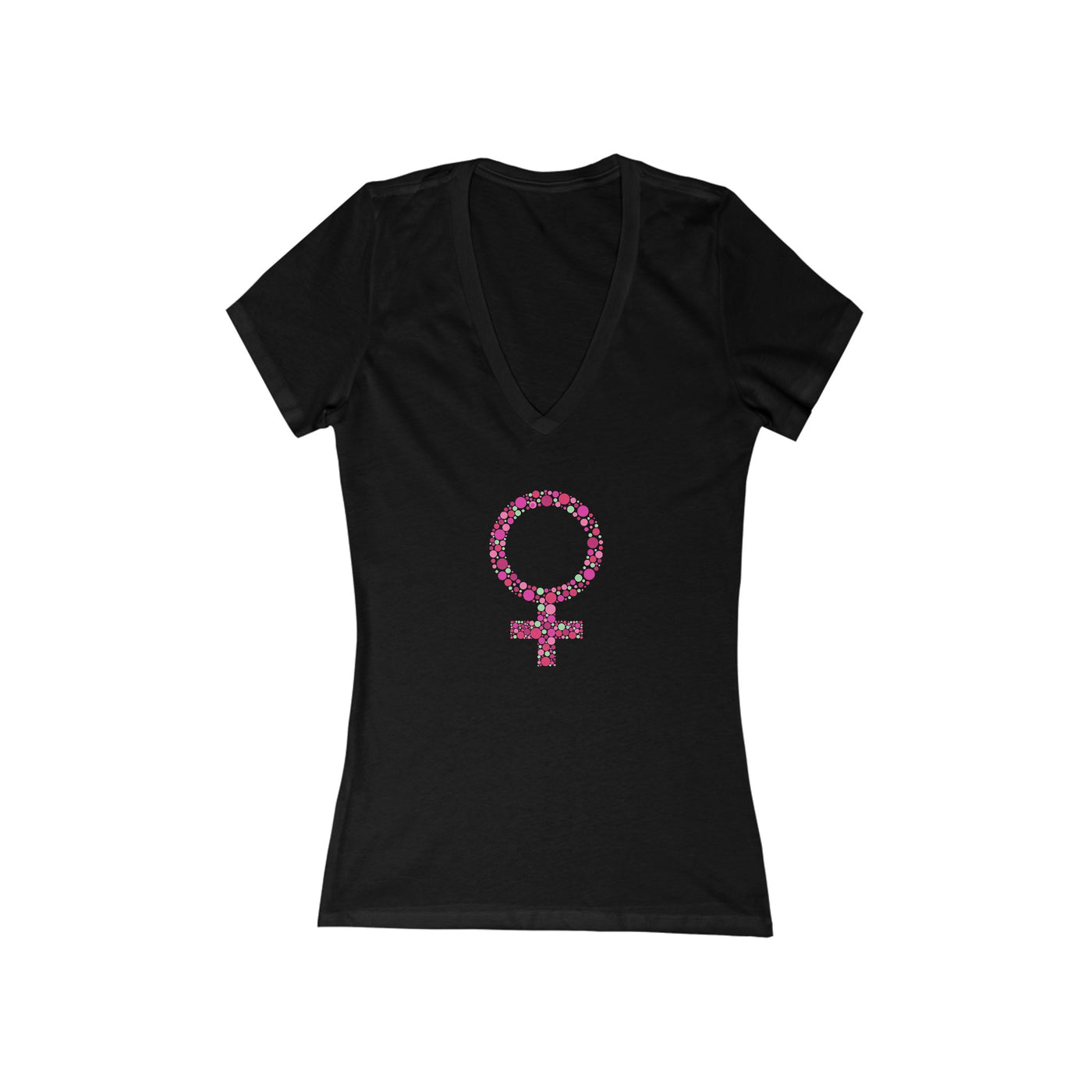 GODDESS Women's Jersey Short Sleeve Deep V-Neck Tee