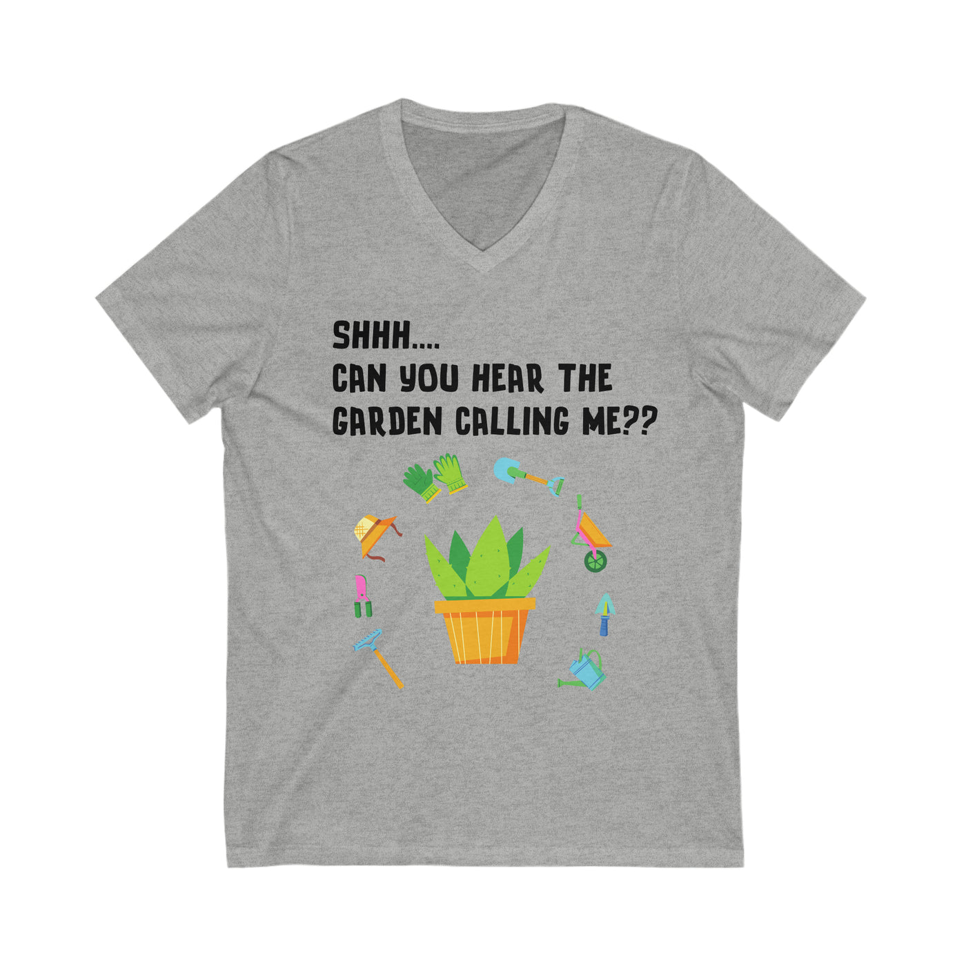 GARDEN WHISPERS Unisex Jersey Short Sleeve V-Neck Tee