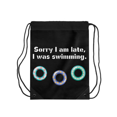 I WAS SWIMMING Drawstring Bag