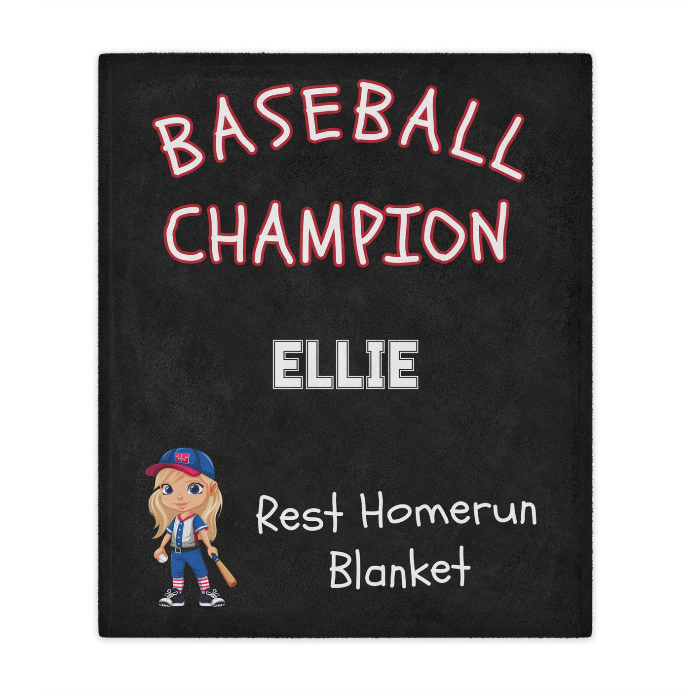 Personalizable Plush Blanket: BASEBALL CHAMPION REST HOMERUN BLANKET - 50x60in