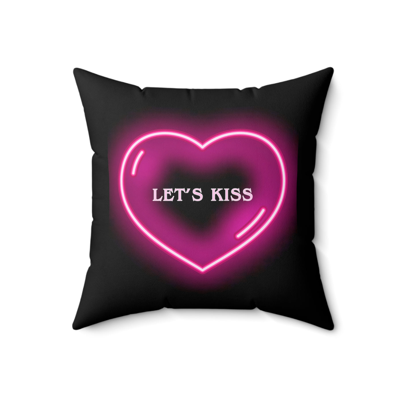 Love Mood Fantasy LOVE or KISS Spun Polyester Square Pillow