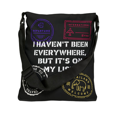 I HAVEN'T BEEN EVERYWHERE - TRAVEL LIST  Adjustable Tote Bag (AOP)