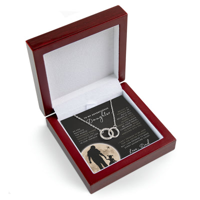 Everlasting Bond Interlocking Circles Necklace Gift Set - FATHER to ADVENTUROUS DAUGHTER