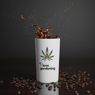 "I Love Gardening" White Conical Coffee Mugs (3oz, 8oz, 12oz)