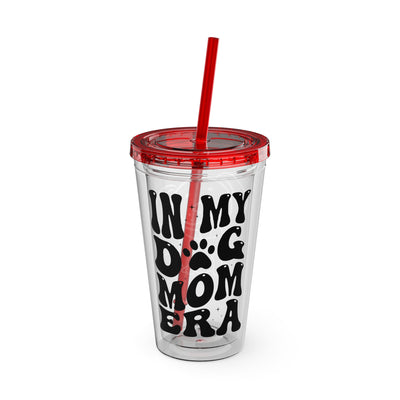 "IN MY DOG MOM ERA" Sunsplash Tumbler with Straw, 16oz: 40%OFF on the second PURCHASED
