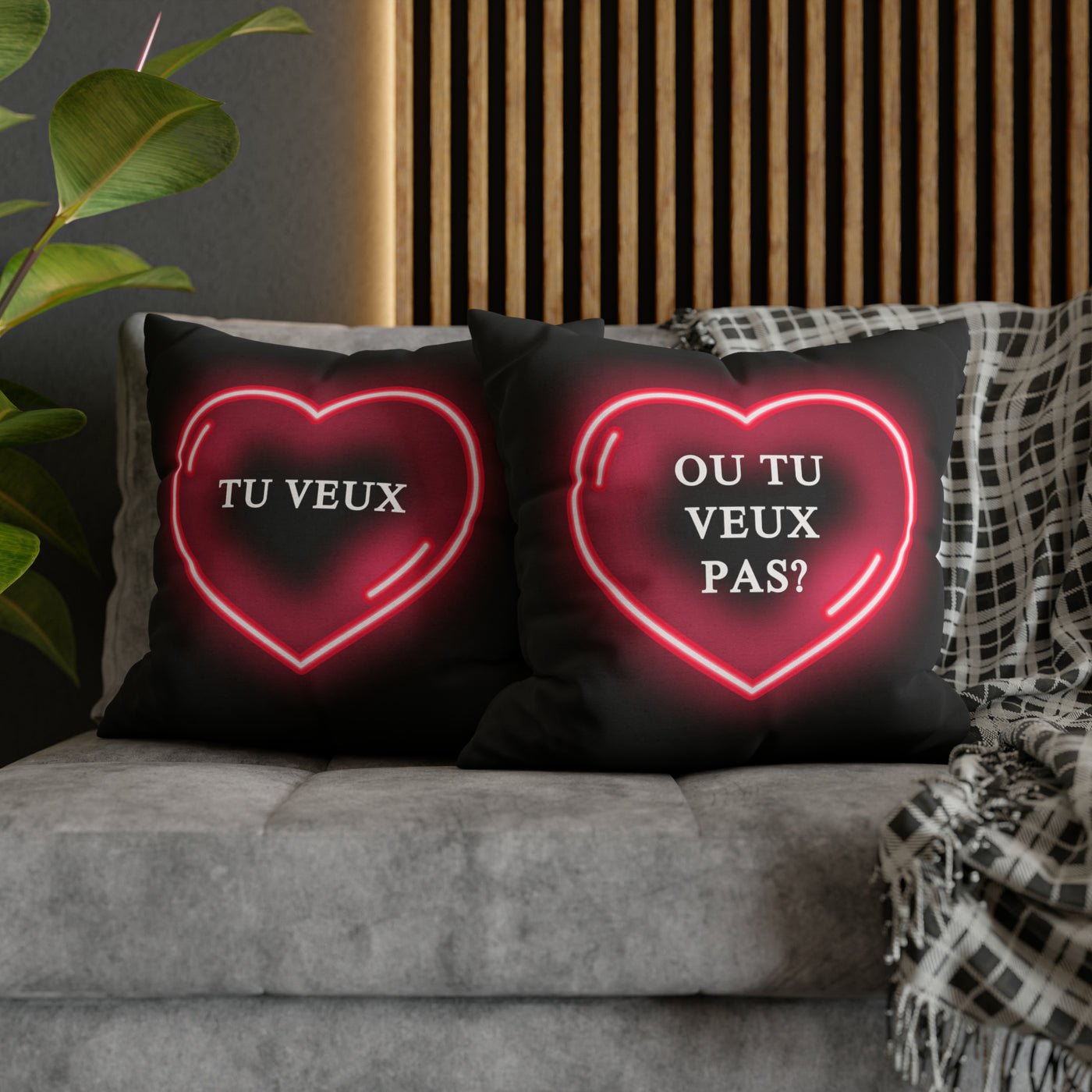 Love Mood Fantasy TU VEUX ou TU VEUX PAS? Spun Polyester Square Pillow
