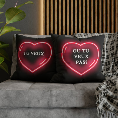 Love Mood Fantasy TU VEUX ou TU VEUX PAS? Spun Polyester Square Pillow