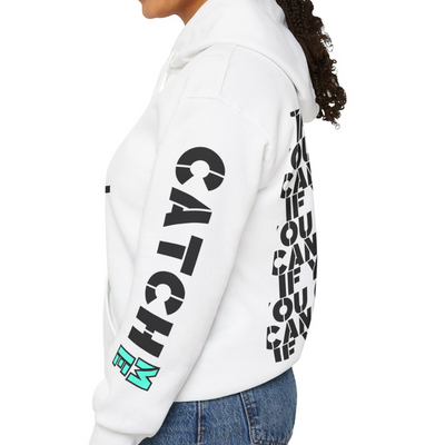 YES I RUN LIKE A GIRL. CATCH ME IF YOU CAN Unisex Heavy Blend™ Hooded Sweatshirt