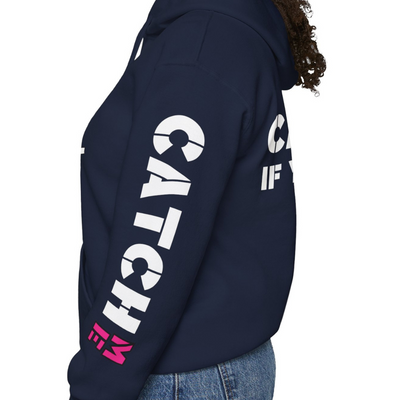 YES I RUN LIKE A GIRL. CATCH ME IF YOU CAN Unisex Heavy Blend™ Hooded Sweatshirt