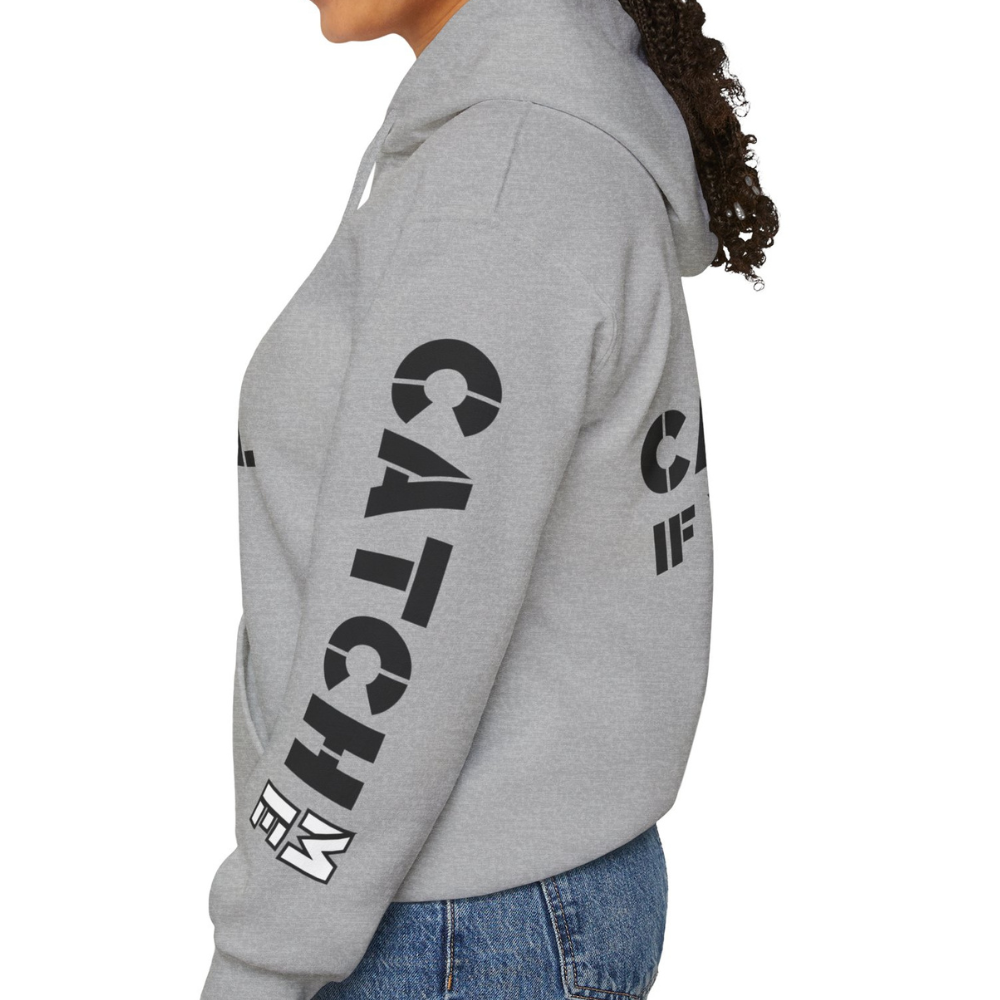 YES I RUN LIKE A GIRL. CATCH ME IF YOU CAN Unisex Heavy Blend™ Hooded Sweatshirt