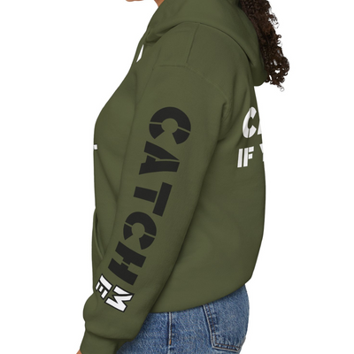 YES I RUN LIKE A GIRL. CATCH ME IF YOU CAN Unisex Heavy Blend™ Hooded Sweatshirt