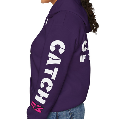 YES I RUN LIKE A GIRL. CATCH ME IF YOU CAN Unisex Heavy Blend™ Hooded Sweatshirt