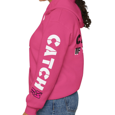 YES I RUN LIKE A GIRL. CATCH ME IF YOU CAN Unisex Heavy Blend™ Hooded Sweatshirt