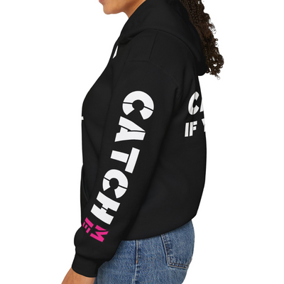 YES I RUN LIKE A GIRL. CATCH ME IF YOU CAN Unisex Heavy Blend™ Hooded Sweatshirt