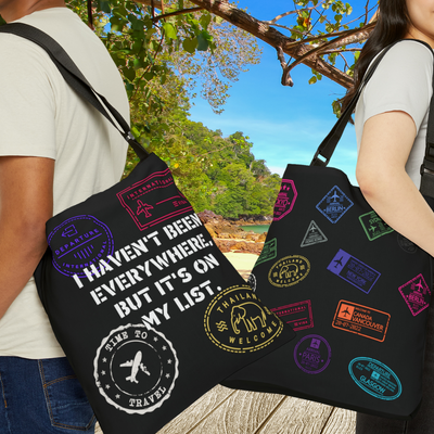 I HAVEN'T BEEN EVERYWHERE - TRAVEL LIST  Adjustable Tote Bag (AOP)