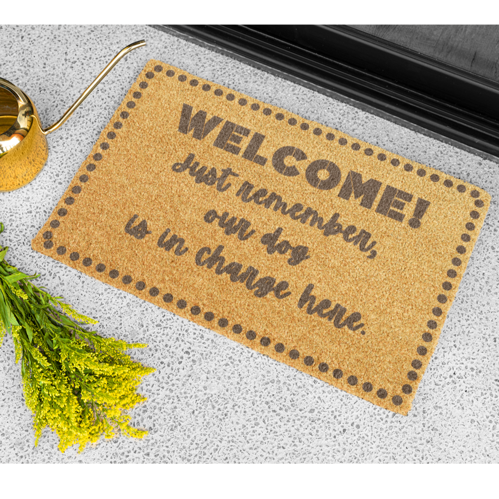 DOG IN CHARGE Doormat