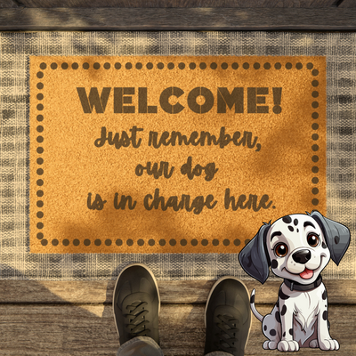 DOG IN CHARGE Doormat