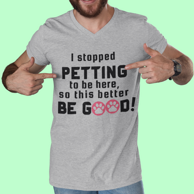 PET PAUSE Unisex Jersey Short Sleeve V-Neck Tee