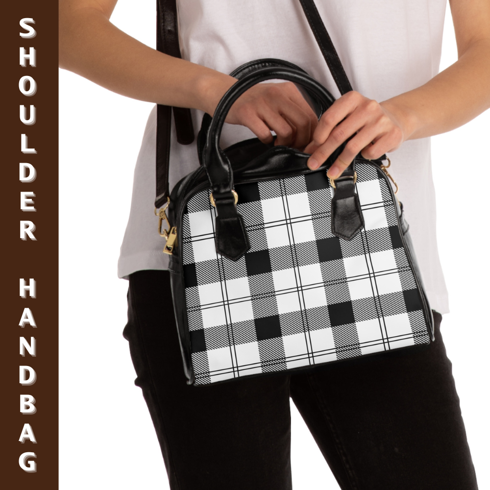 CHIC GEOMETRICAL PLAID PATTERN Shoulder Handbag