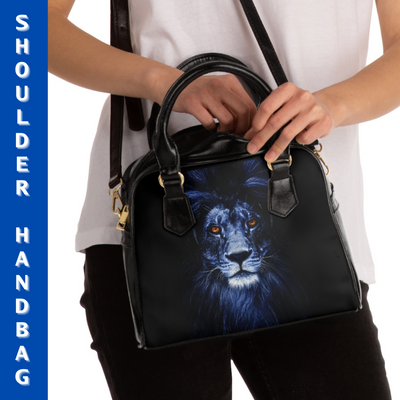 MAJESTIC BLUE LION HEAD Shoulder Handbag