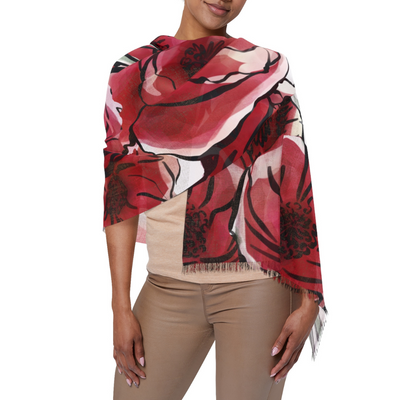 LAVISH BLOSSOMS Light Scarf - Perfect for Mom's Fresh Spring or summer nights!