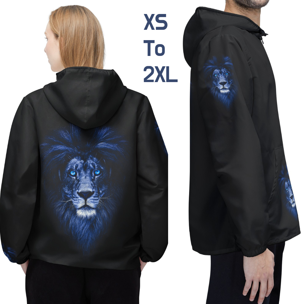 MAJESTIC BLUE LION Windbreaker Jacket (AOP) - UNISEX