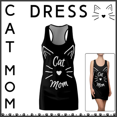 CAT MOM COMFORT Women's Cut & Sew Racerback Dress (AOP)