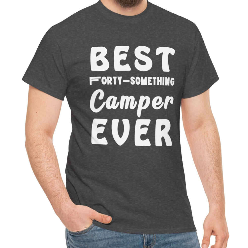FORTY-SOMETHING CAMPER CHAMPION Unisex Heavy Cotton Tee