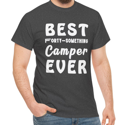 FORTY-SOMETHING CAMPER CHAMPION Unisex Heavy Cotton Tee