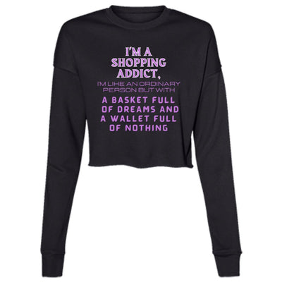 SHOPPING ADDICT Ladies' Cropped Fleece Crew