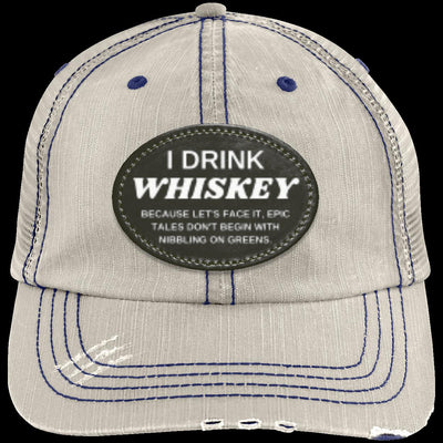 WHISKEY CHRONICLES Distressed Unstructured Trucker Cap