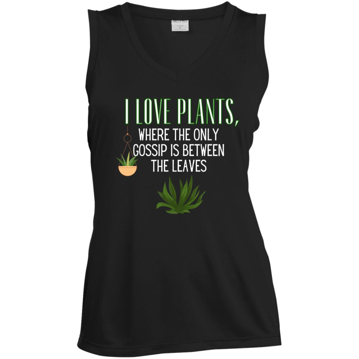 LEAFY WHISPERS Ladies' Sleeveless V-Neck Performance Tee