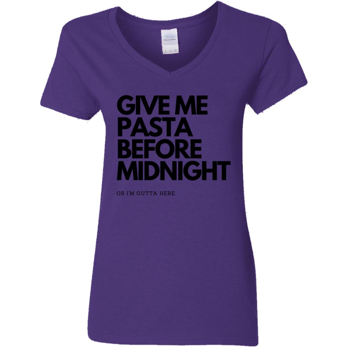 PASTA LOVER'S ESCAPE Ladies' V-Neck T-Shirt: Before Midnight Edition