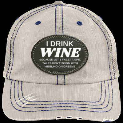 WINE TALES Distressed Unstructured Trucker Cap