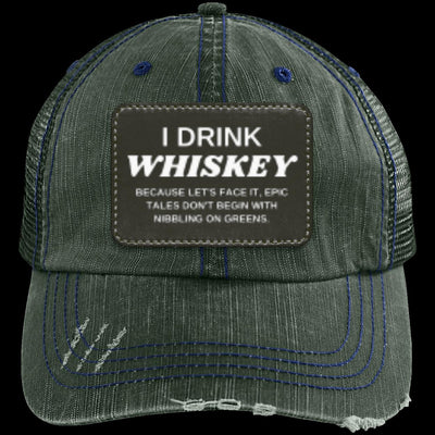 WHISKEY CHRONICLES Distressed Unstructured Trucker Cap