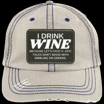 WINE TALES Distressed Unstructured Trucker Cap